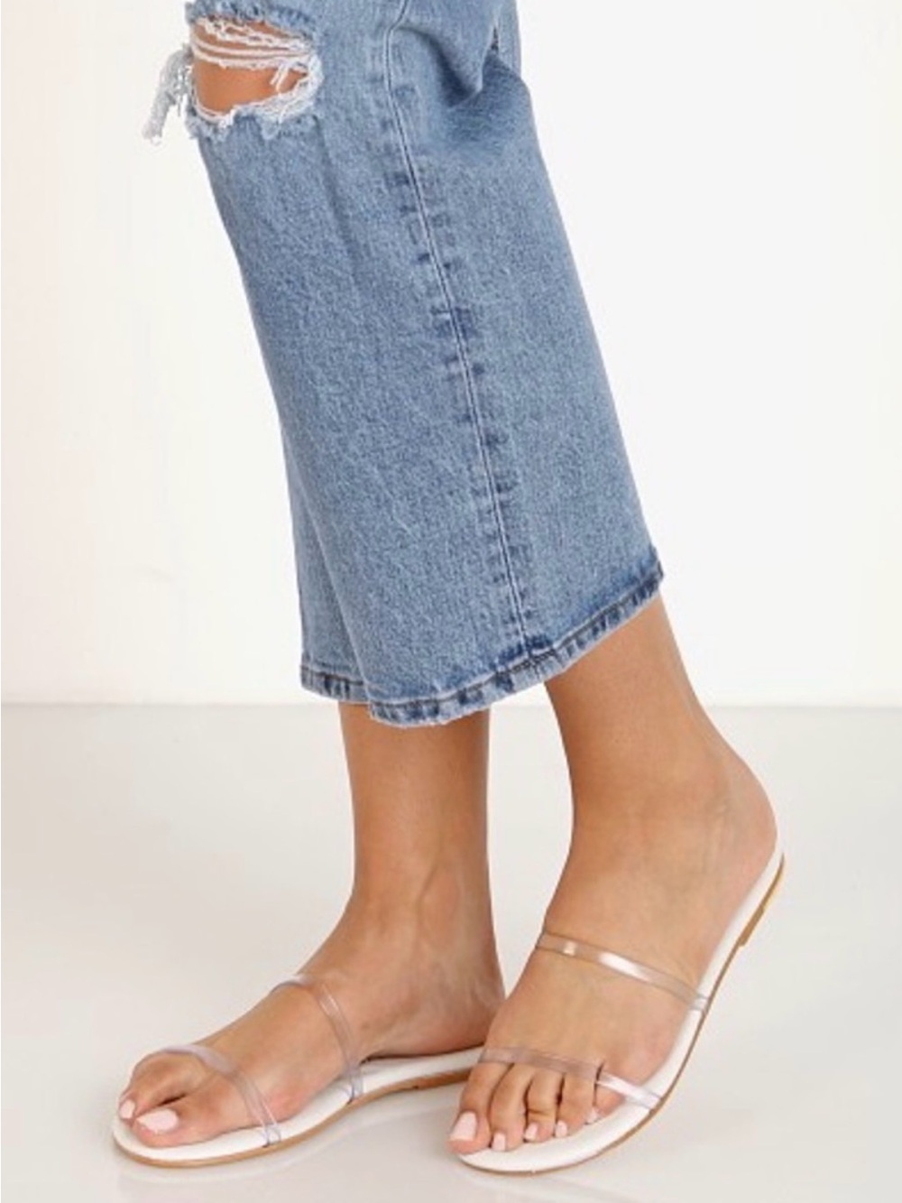TKEES Gemma Flip Flop clears worn once